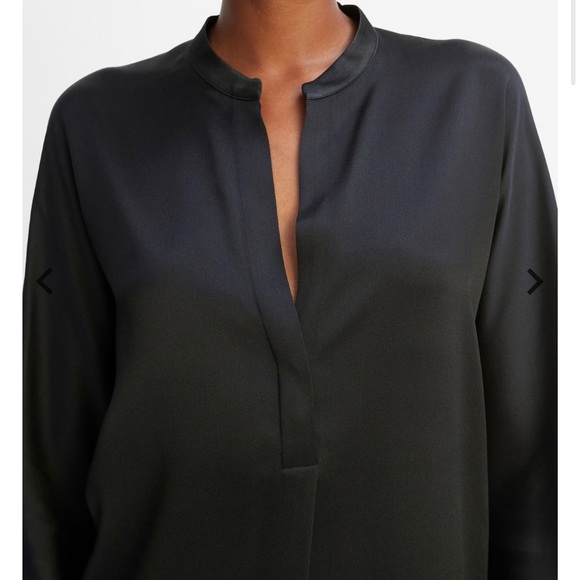 Vince satin band collar blouse - size xs - Picture 4 of 12